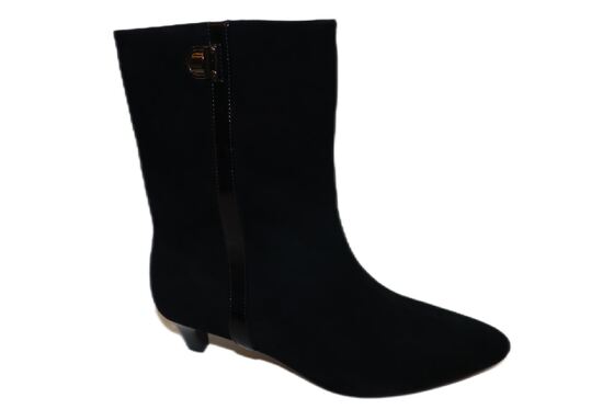 Good price Women's Suede Ankle Boots with Low Kitten Heel & Metal Buckle online