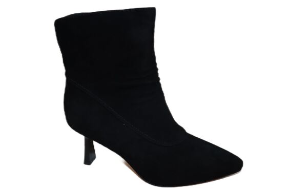 Good price Women's Black Suede Slouch Ankle Boots with Stiletto Heel online