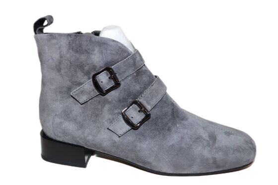 Good price Women's Grey Suede Ankle Boots with Buckle Strap online