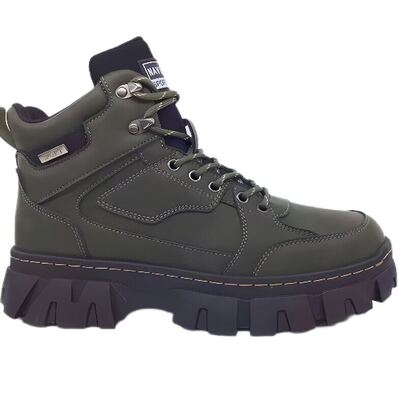 Good price Men's High Top Chunky Sole Work Boots Non-Slip Outdoor Ankle Boots online