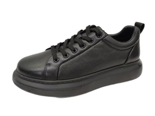 Good price Men's Black Leather Sneakers - Chunky Sole Casual Shoes online