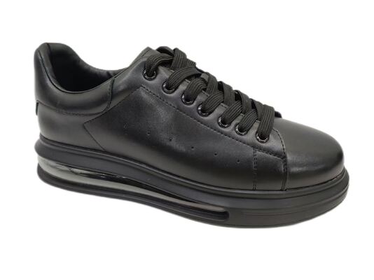 Good price Men's Black Leather Sneakers - Chunky Sole Casual Shoes online