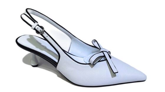 Good price Women Pointed Toe Perforated Slingback Pumps Metal Square Buckle Thin Kitten Heel Sandals Office Ladies Comfort Leather Back Strap Dress Shoes online