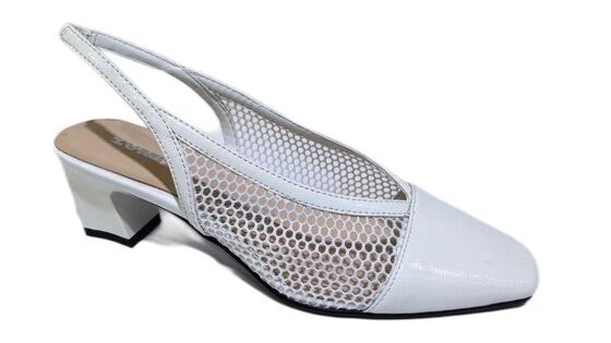 Good price Mesh Slingback Pumps for Women, Square Toe Low Block Heel Breathable Hollow Out Dress Sandals online