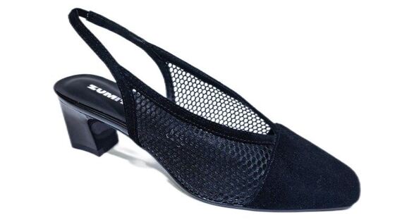 Good price Mesh Slingback Pumps for Women, Square Toe Low Block Heel Breathable Hollow Out Dress Sandals online