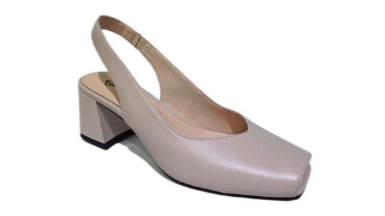 Good price Women Square Toe Slingback Block Heel Pumps Ladies Soft Leather Backless Chunky Heel Dress Sandals For Office Wedding Daily online