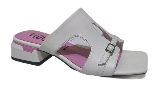 Good price Women Square Toe Slide Mules Sandals, Adjustable Buckle Strap Mid Block Heel Open Back Fashion Slides online