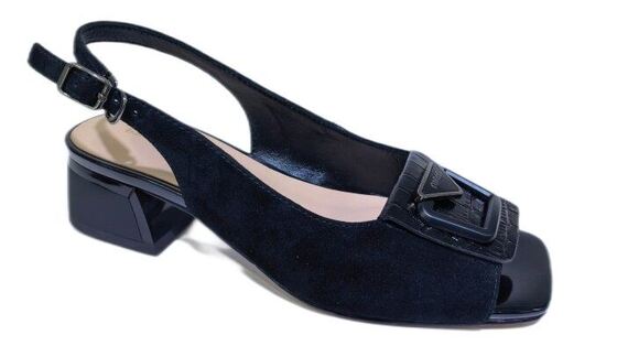 Good price Women Pointed Toe Slide Mules Sandals, Adjustable Buckle Strap Mid Block Heel Open Back Fashion Slides online
