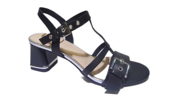 Good price Women Metal Trim Block Heel Slingback Sandals, Adjustable Buckle Ankle Strap Open Toe Summer Dress Shoes online